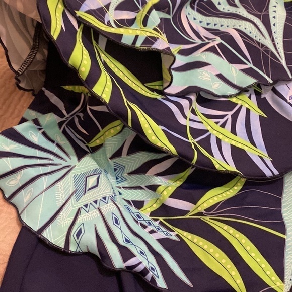 T.H.E. Palm print navy one piece swimwear. Size 12. New. - Picture 12 of 12